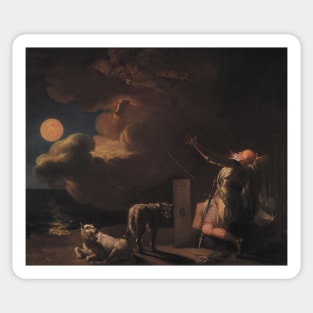 Fingal Sees the Ghosts of his Forefathers by Moonlight by Nicolai Abildgaard Sticker